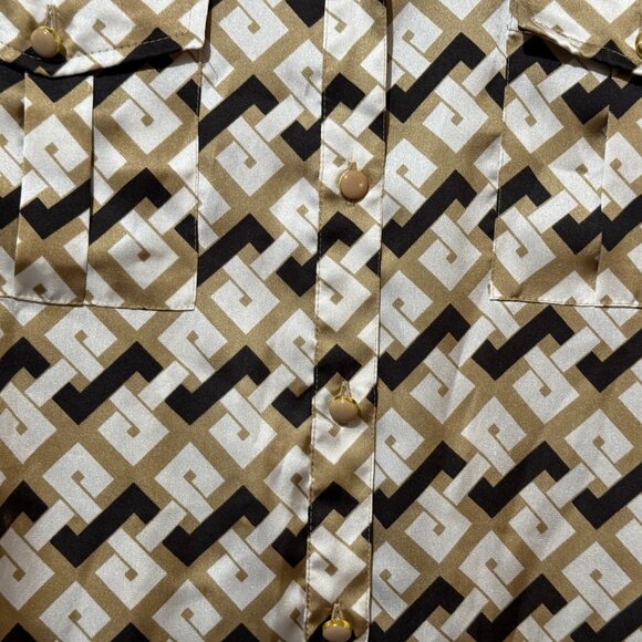 JONES NEW YORK Signature Button-Down Pointed Collar Blouse, Geometric Multi, L - Picture 12 of 16